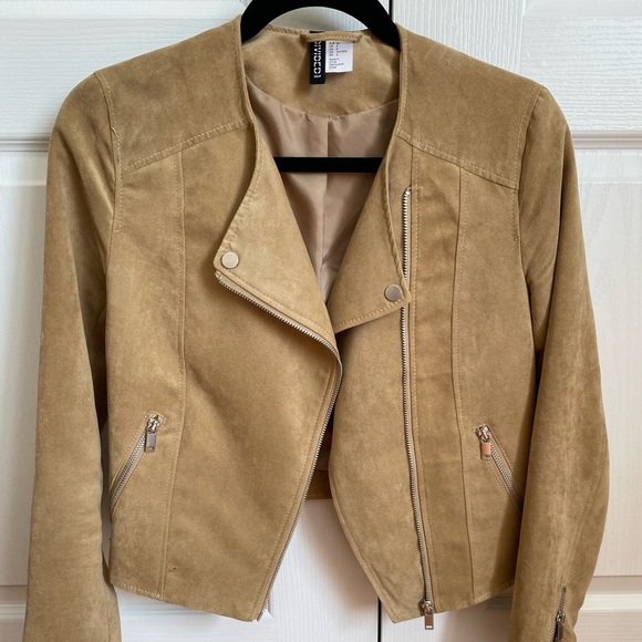 H&M suede material jacket in camel colour - Picture 1 of 4